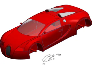 Bugatti Veyron Body 3D Model preview