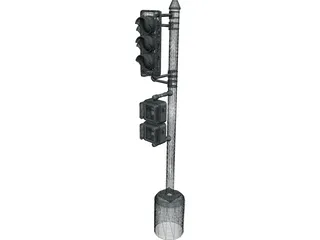 Traffic Signal Post 3D Model preview