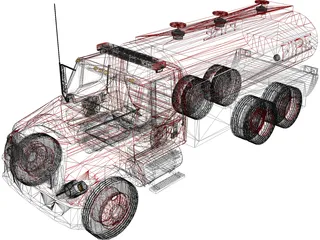 Fire Department Tanker 3D Model preview