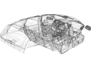 Jeep Grand Cherokee SRT 8 Interior (2008) 3D Model preview