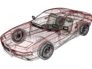BMW 850i 3D Model preview