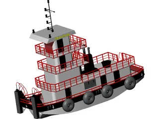 Empurrador Naval Norte 3D Model preview