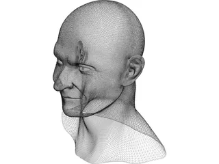 Old Man Face 3D Model preview