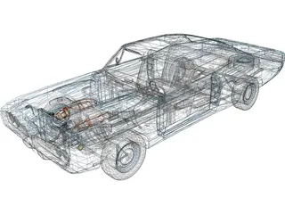 Dodge Coronet Super Bee (1970) 3D Model preview