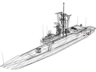 Hazzard Perry Class Frigate 3D Model preview