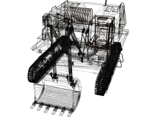Excavator 3D Model preview