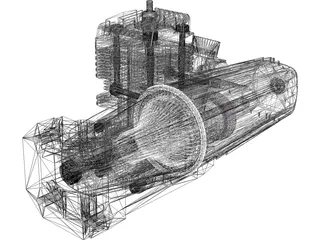 RC OS Engine AX35 3D Model preview