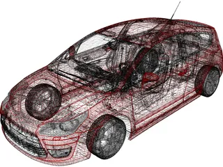 Citroen C4 VTS Coupe (2009) 3D Model preview