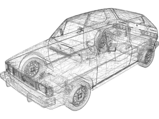 Volkswagen Rabbit Mk1 3D Model preview