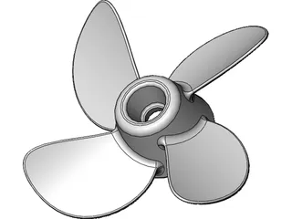 Propeller 4 Blade 3D Model preview