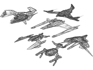 Star Ships Collection 3D Model preview