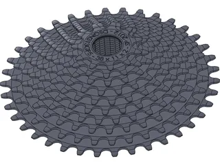 Rear Cassette 10-speed 11-38 3D Model preview