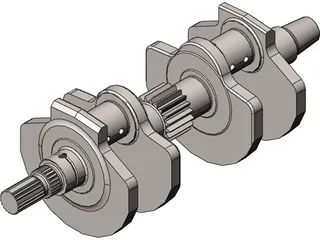 Honda VFR 400 NC30 Crankshaft 3D Model preview