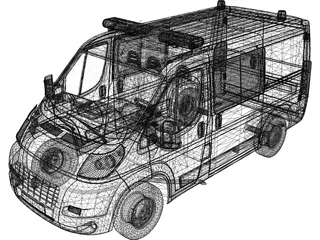 Fiat Ducato Police 3D Model preview
