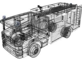 Scania Fire Truck 3D Model preview
