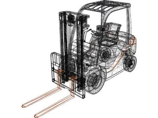 Forklift Toyota 3D Model preview
