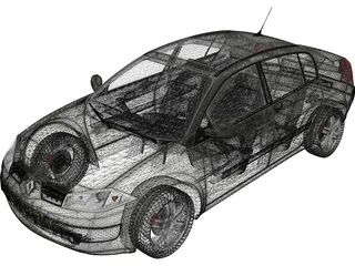 Renault Megane II Sedan 3D Model preview