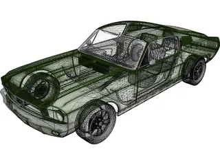 Ford Mustang Bullit (1967) 3D Model preview