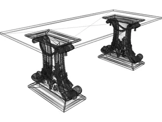 Rosewood Table 3D Model preview