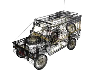 Land Rover Defender 110 Camel Trophy 3D Model preview