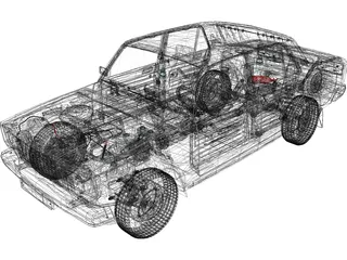 Vaz 2107 3D Model preview