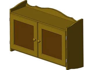 Wall Cabinet In Pine 3D Model preview