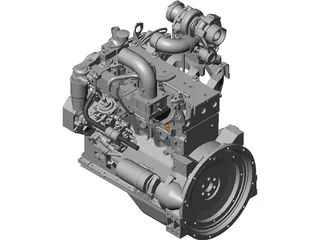 Cummins B3.3TAA Engine 3D Model preview