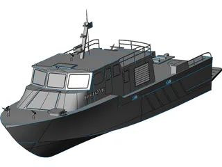 Fire Rescue Crew Boat 3D Model preview
