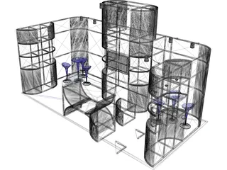 Modular Exhibition Booth 3D Model preview