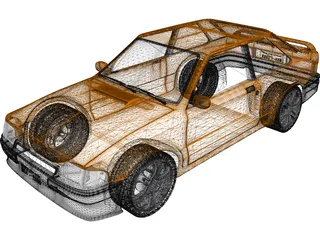 Ford Escort MK4 3D Model preview