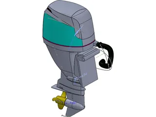 Yamaha Outboard Motor 3D Model preview