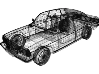Mercedes-Benz W123 3D Model preview