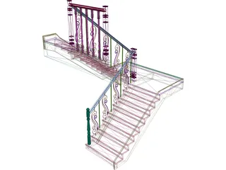 House Stairs 3D Model preview
