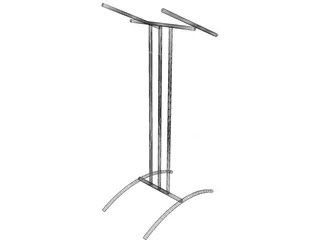 Glass Lectern Podium 3D Model preview