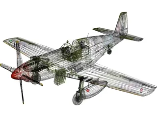 North American P-51 Mustang 3D Model preview