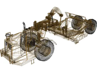 Caterpillar 631D Scraper 3D Model preview