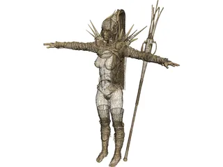Woman Fighter 3D Model preview