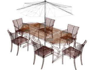 Picnic Table 3D Model preview