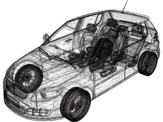 Skoda Fabia II (2010) 3D Model preview
