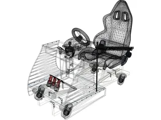 Racing Game Cockpit 3D Model preview