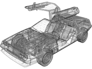 DMC DeLorean (1980) 3D Model preview