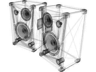 Speaker 3 Way Pair 3D Model preview
