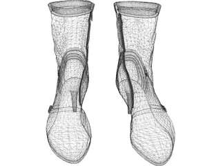 Woman Leather Boots 3D Model preview