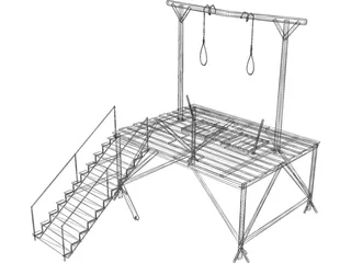 Woodern Gallows 3D Model preview