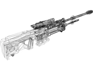Halo Reach Sniper Rifle 3D Model preview