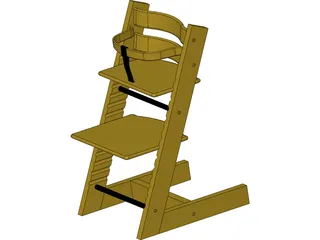 Children Chair 3D Model preview