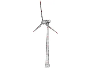 Wind Turbine 3D Model preview