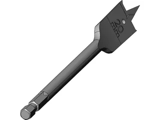 Flat Bit Drill 3D Model preview