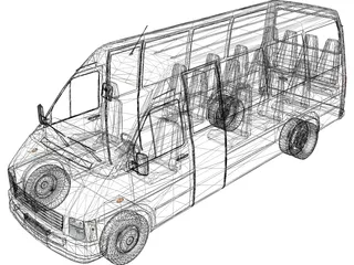 Volkswagen LTM Bus 3D Model preview