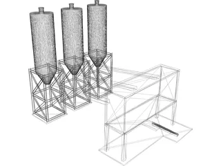 Concrete Batching Plant 3D Model preview